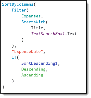 default code in the app